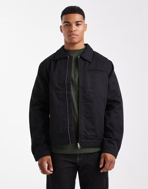ジャック アンド ジョーンズ メンズ アウター ジャケット・ブルゾン ジャケット Jack Jones harrington jacket with double zip Black ブラック