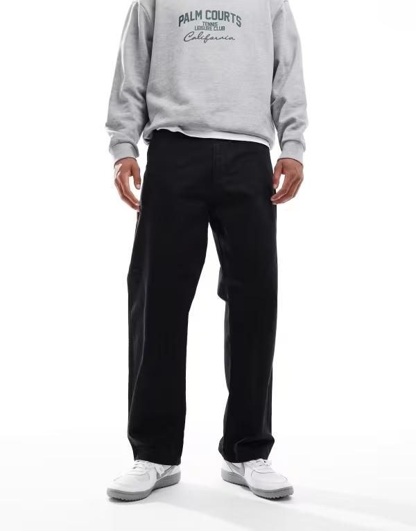 ジャック アンド ジョーンズ メンズ ボトムス カジュアルパンツ パンツ Jack Jones loose fit worker pants Black ブラック