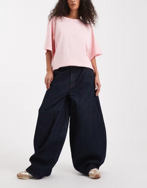 コルージョン レディース ボトムス デニムパンツ ローライズ ジーンズ COLLUSION X006 XL balloon low rise jeans in rinse wash Rinse