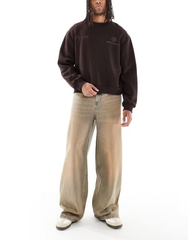 コットンオン メンズ ボトムス デニムパンツ ジーンズ Cotton On Super baggy jeans in espresso ESPRESSO BLUE ブルー
