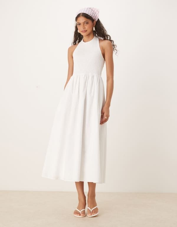 ノーバディーズ チャイルド レディース トップス ワンピース ミディワンピース ミディ Nobodys Child Tizzy racer midi dress White ホワイト