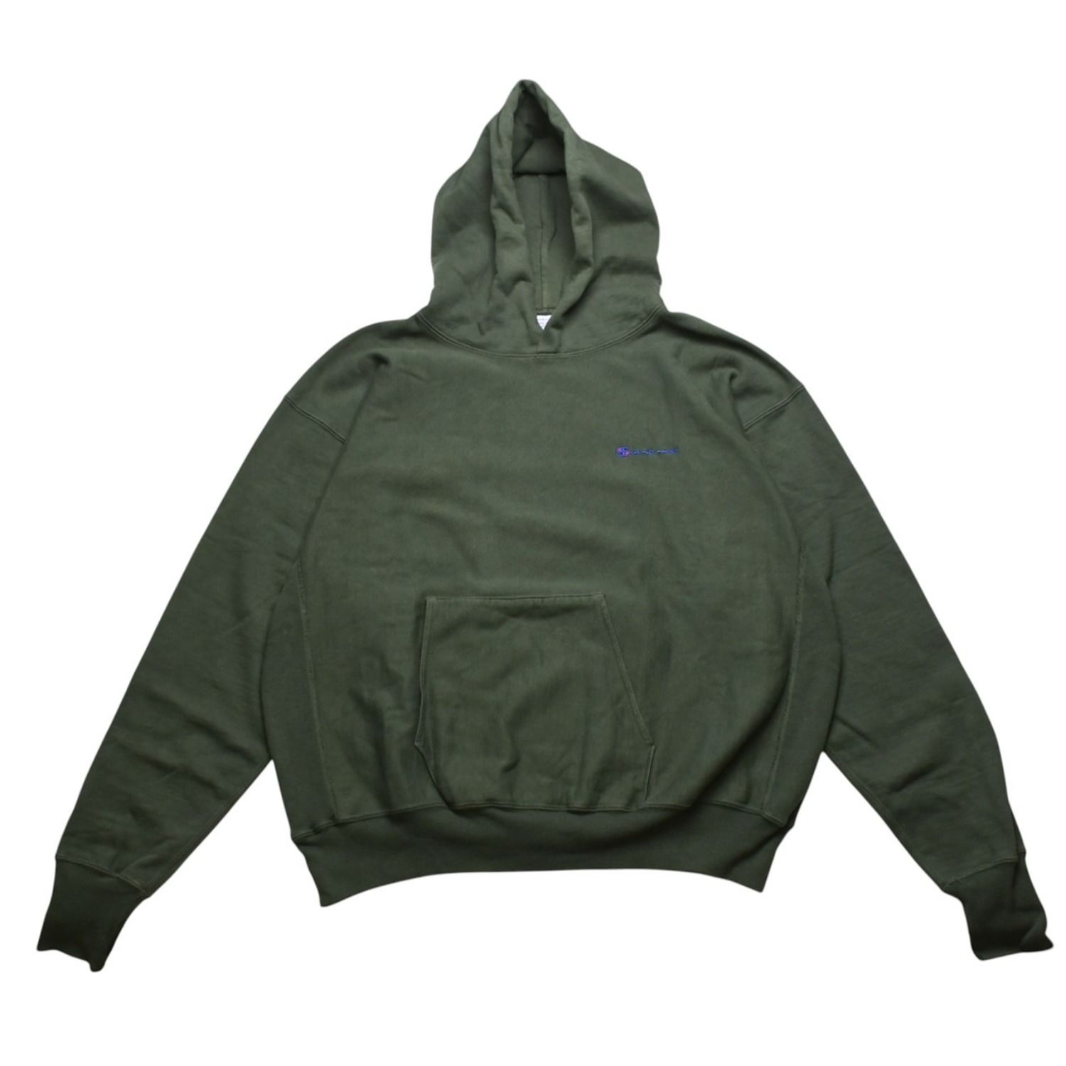 極美品 SAINT Mxxxxxx セントマイケル セットアップ LOGO HOODIE SWEAT PANTS GREEN グリーン 2023AW パーカー パンツ SW ヴィンテージ加工 中古 4a002604