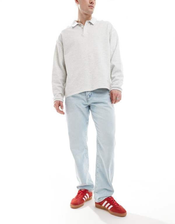 オンリーアンドサンズ メンズ ボトムス デニムパンツ ストレート ジーンズ ONLY SONS Edge straight leg jeans in light blue wash Light Blue Denim デニム