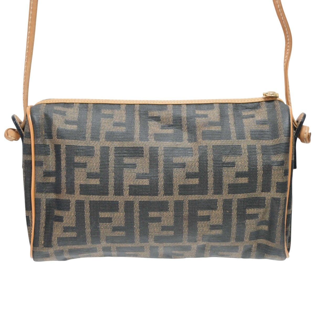 FENDI フェンディ ズッカ キャンバス/レザー ミニショルダーバッグ 