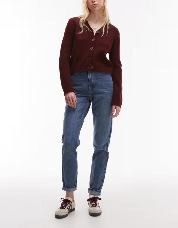 トップショップ レディース ボトムス デニムパンツ トール Topshop Tall Original Mom high rise jean in mid MID BLUE ブルー
