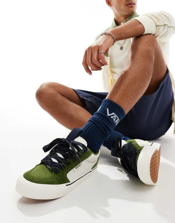 バンズ メンズ シューズ スニーカー Vans Chukka Push sneakers and cream GREEN グリーン
