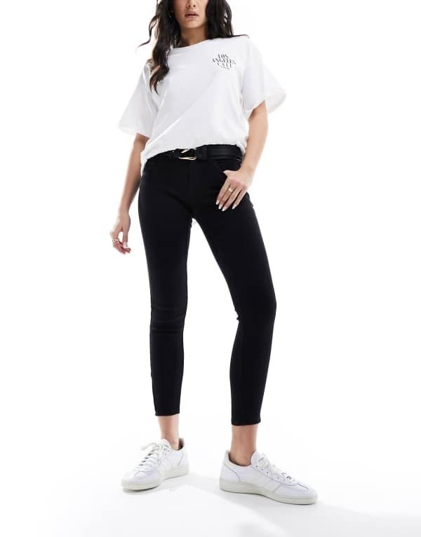 オンリー レディース ボトムス デニムパンツ アンクル ジーンズ ONLY Eternal ankle length jeans Black ブラック