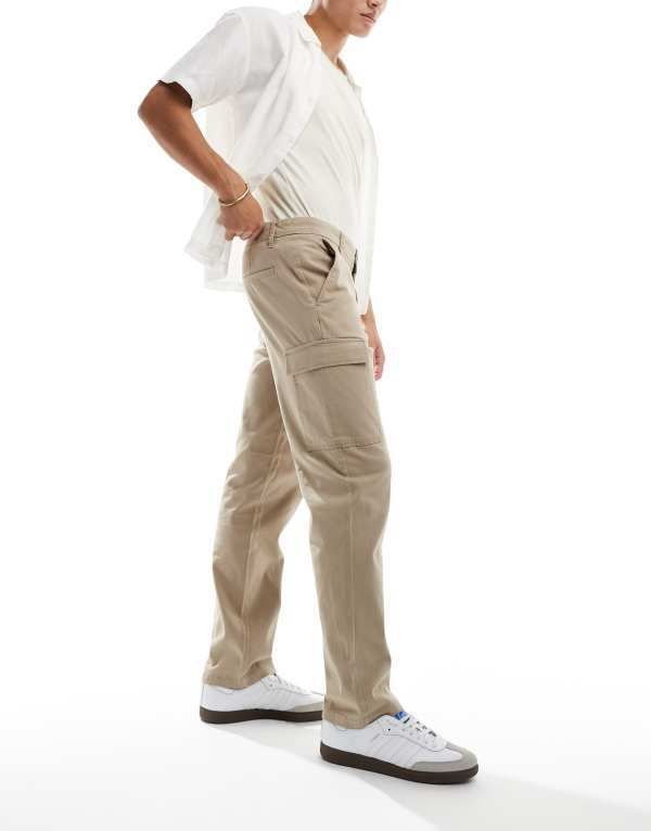 オンリーアンドサンズ メンズ ボトムス カジュアルパンツ カーゴパンツ パンツ Only Sons straight fit cargo pants Chinchilla ベージュ