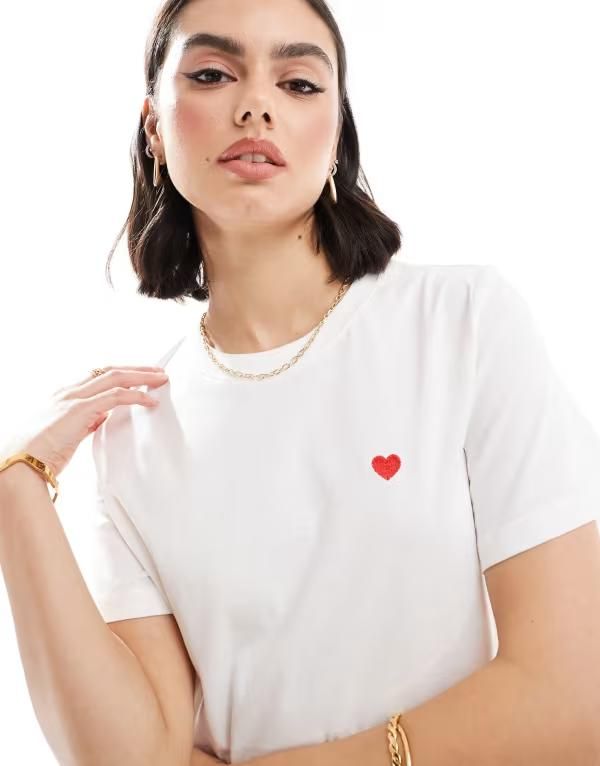 ジェイディーワイ レディース トップス Tシャツ プリント JDY heart printshirt WHITE ホワイト