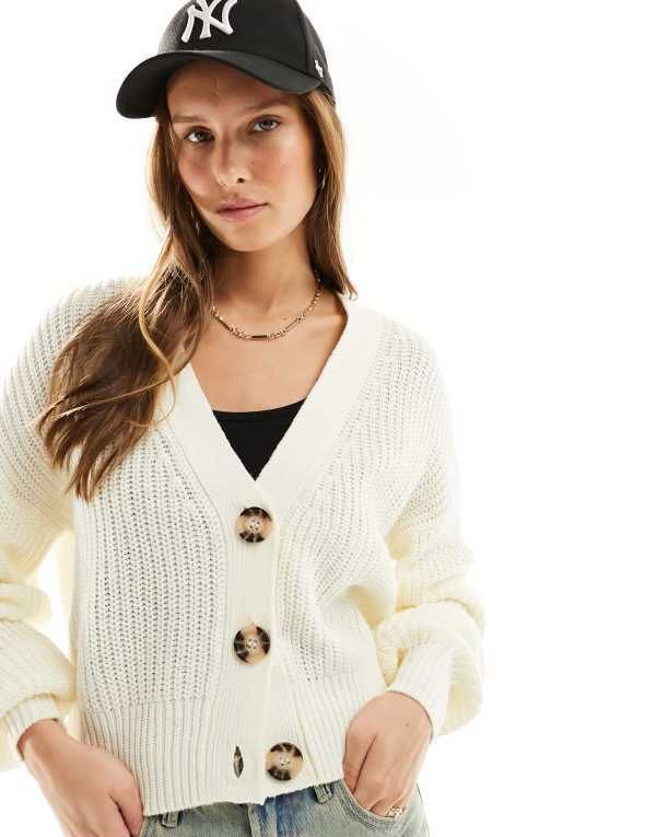 ジェイディーワイ レディース アウター カーディガン ニット JDY knit cardigan in cream CREAM クリーム