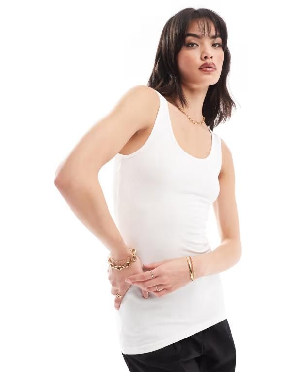 オンリー レディース トップス ベスト Only tank top WHITE ホワイト