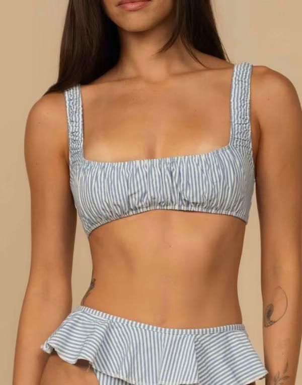 モンシー レディース 水着 トップのみ MONTCE zoe bikini top in classic blue stripe Classic Blue Stripe ブルー