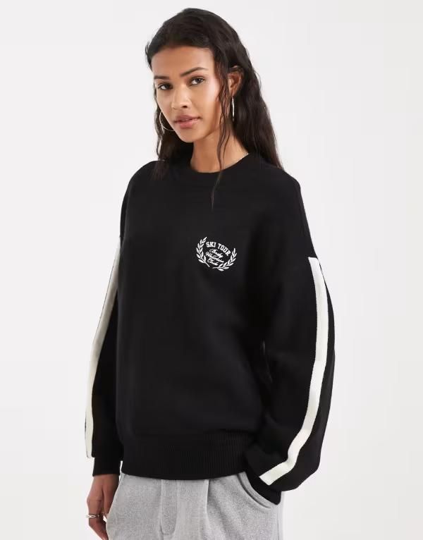 コットンオン レディース アウター パーカー・スウェット セーター ニット Cotton slouchy knit sweater Black ブラック