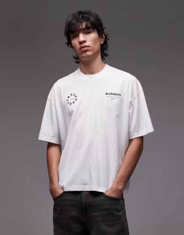 オールセインツ メンズ トップス Tシャツ AllSaints Kindred Tshirt ashen white ホワイト