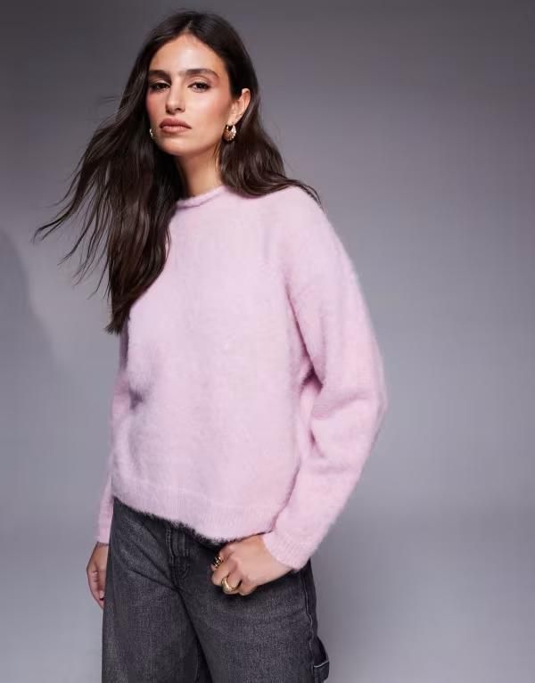 リバーアイランド レディース アウター ニット・セーター River Island premium alpaca knit sweater in light Pink ピンク
