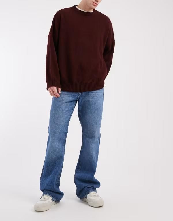 オンリーアンドサンズ メンズ ボトムス デニムパンツ ブーツカット ブーツ ジーンズ ONLY SONS Gibbootcut fit jeans in mid blue denim Dark Blue Denim デニム