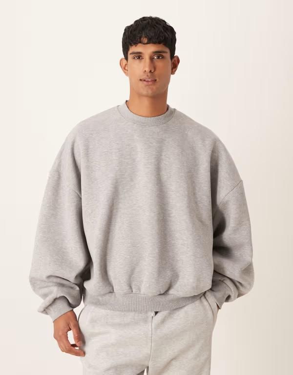 エイソス メンズ アウター パーカー・スウェット シャツ ASOS DESIGN extreme oversized sweatshirt heather Gray Heather グレー