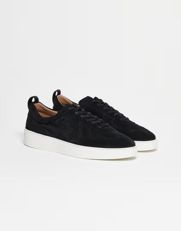 ノーク メンズ シューズ スニーカー スエード レザー Noak made in Portugal trainersuede and leather with white sole Black ブラック