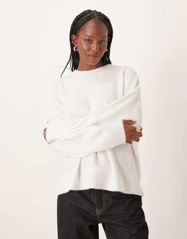 ジェイディーワイ レディース アウター ニット・セーター JDY dropped shoulders knit sweater WHITE ホワイト