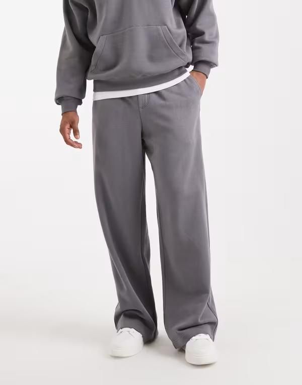 コットンオン メンズ ボトムス カジュアルパンツ トラックパンツ Cotton super baggy track pant in slate stone part of a set Slate stone スレート