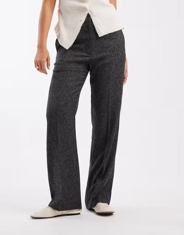 エイソス レディース ボトムス カジュアルパンツ ストレート ASOS DESIGN tailored slim straight leg pants in mono salt pepper Mono Salt Pepper 13,110円