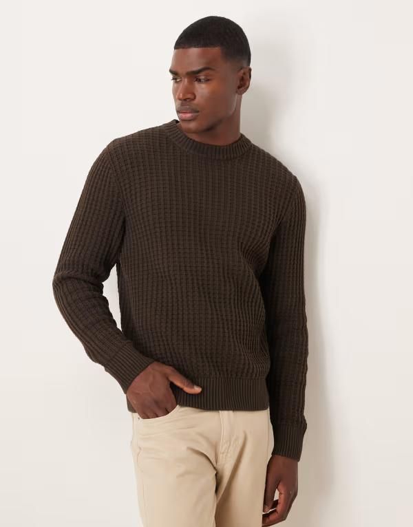 セレクティッド メンズ アウター ニット・セーター Selected Homme knit sweater Delicioso ブラウン