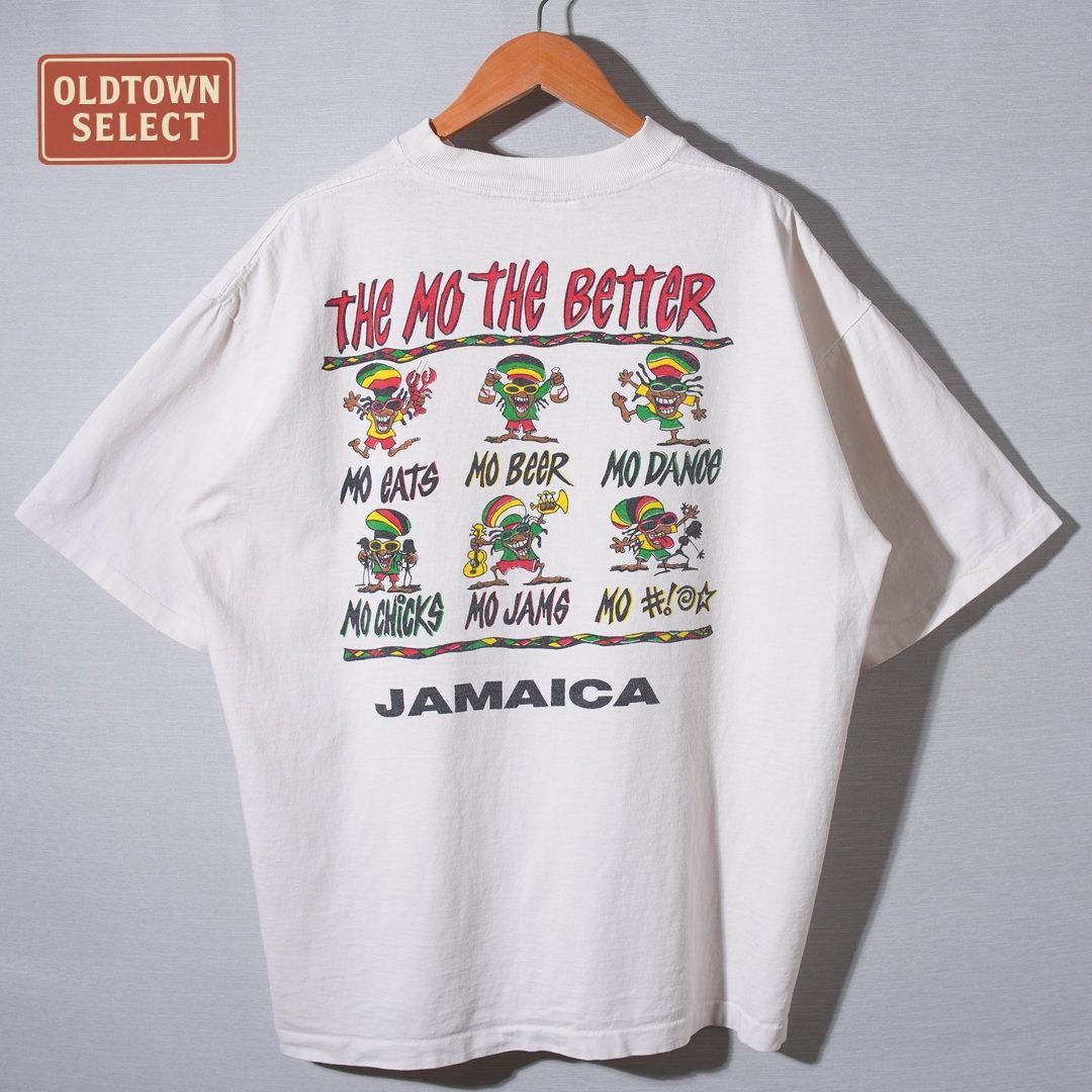 90s US企画 レゲエ Tシャツ XL アイボリー ジャマイカ製 ラスタカラー