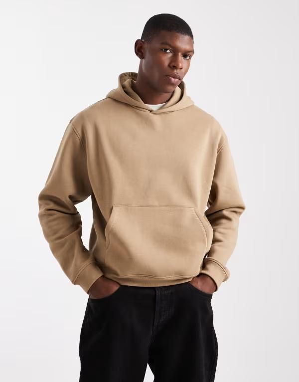 エイソス メンズ アウター パーカー・スウェット ASOS DESIGN essentials boxy hoodie Sepia tint ブラウン