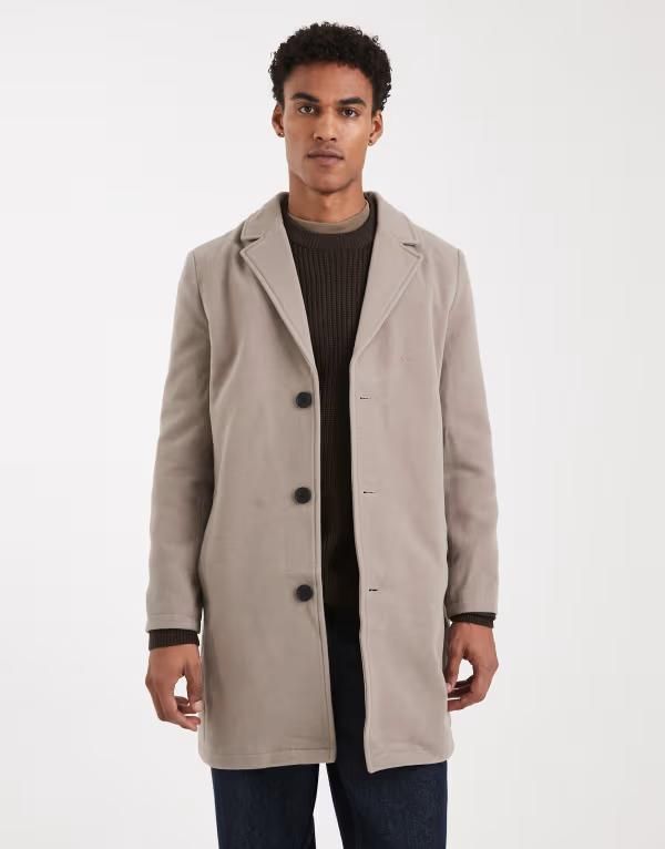 ブレーブソウル メンズ アウター コート ボタンダウン ジャケット Brave Soul button down smart jacket BEIGE ベージュ