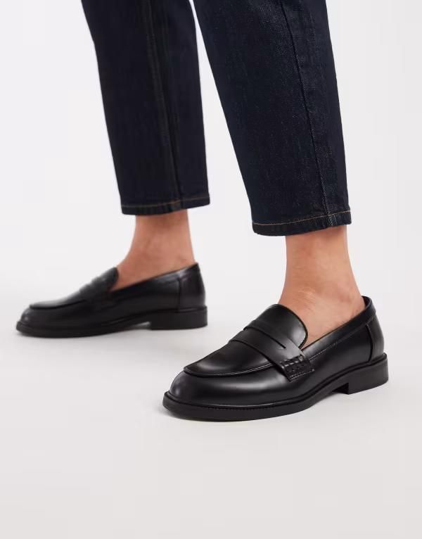 オンリー レディース シューズ スリッポン・ローファー レザー フェイクレザー ONLY faux leather loafers Black ブラック