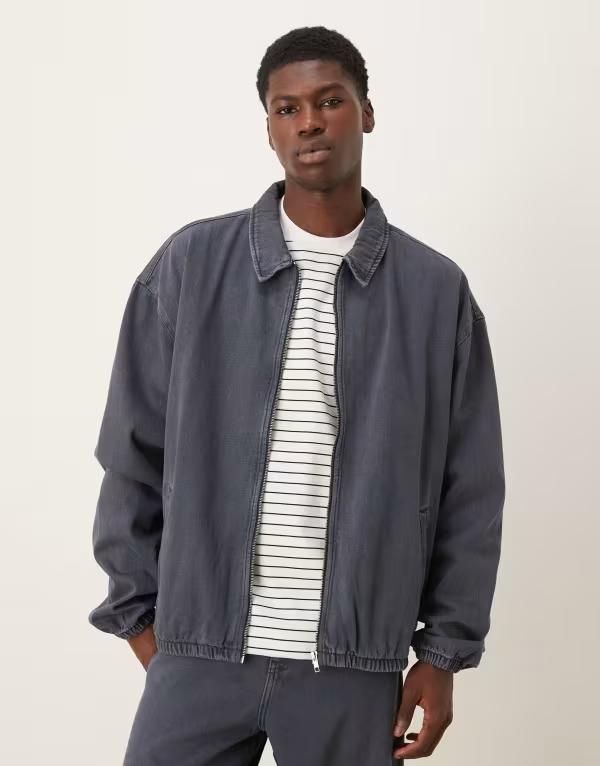 エイソス メンズ アウター ジャケット・ブルゾン デニム ASOS DESIGN denim jacket overdye part of a set Dark wash blue ブルー