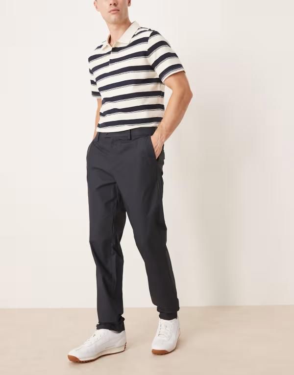 マンゴ メンズ ボトムス カジュアルパンツ スリムフィット パンツ コットン Mango cotton slim fit pants NAVY ネイビー