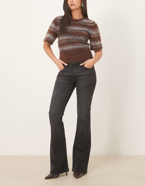 エイソス レディース ボトムス デニムパンツ ブーツ ジーンズ ASOS DESIGN boot cut jeans Black ブラック