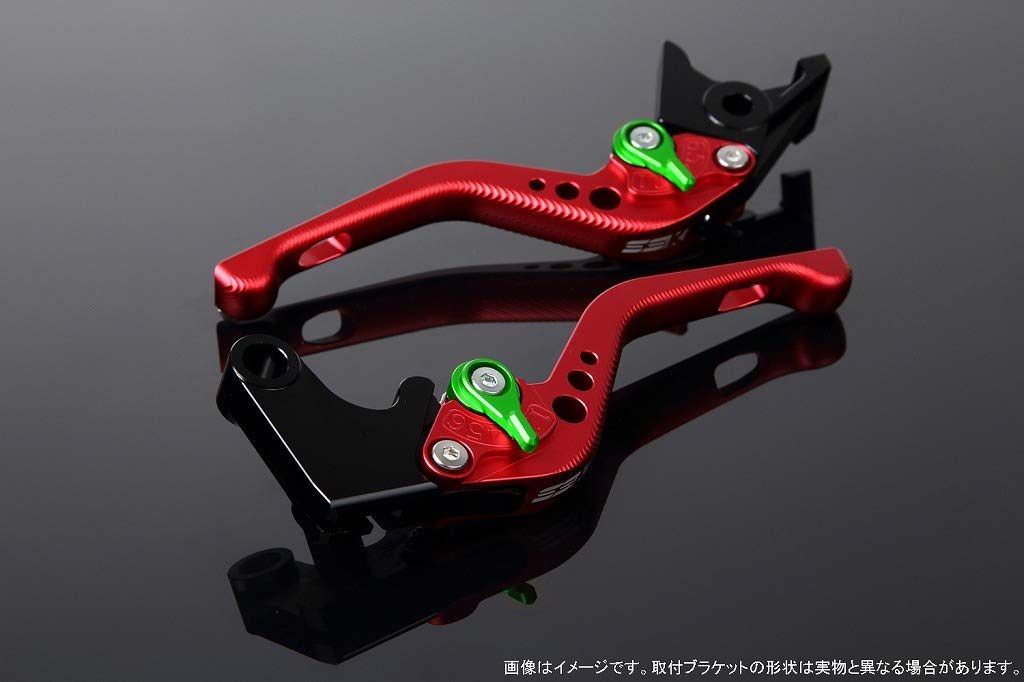 新品 SSK スピードラ アジャストレバーセット 3Dショート レバー本体カラー:マットレッド アジャスターカラー:マットグリーン SUZUKI GSX-S125/GSX-R125 2017-2019