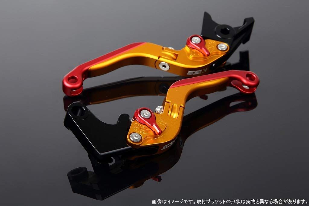 新品 SSK スピードラ アジャストレバーセット 可倒延長式 レバー本体カラー:マットゴールド アジャスターカラー:マットレッド エクステンションカラー:マットレッド SUZUKI GSX-S125/GSX-R125 2017-2019
