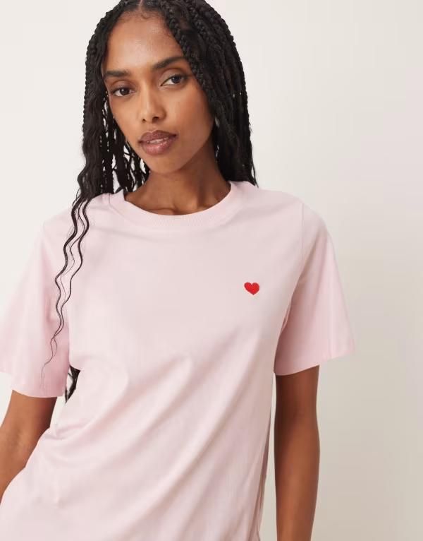 ジェイディーワイ レディース トップス Tシャツ プリント JDY heart printshirt PINK ピンク