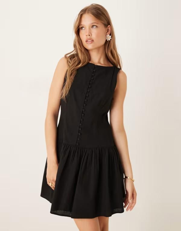 ノーバディーズ チャイルド レディース トップス ワンピース ミニワンピース ミニ Nobodys Child Claudia tailored dropped waist mini dress Black ブラック
