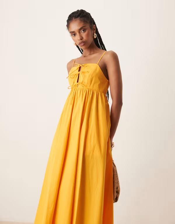 ノーバディーズ チャイルド レディース トップス ワンピース ミディワンピース ミディ Nobodys Child strappy trapeze midi dress in orangeオレンジ 23,288円