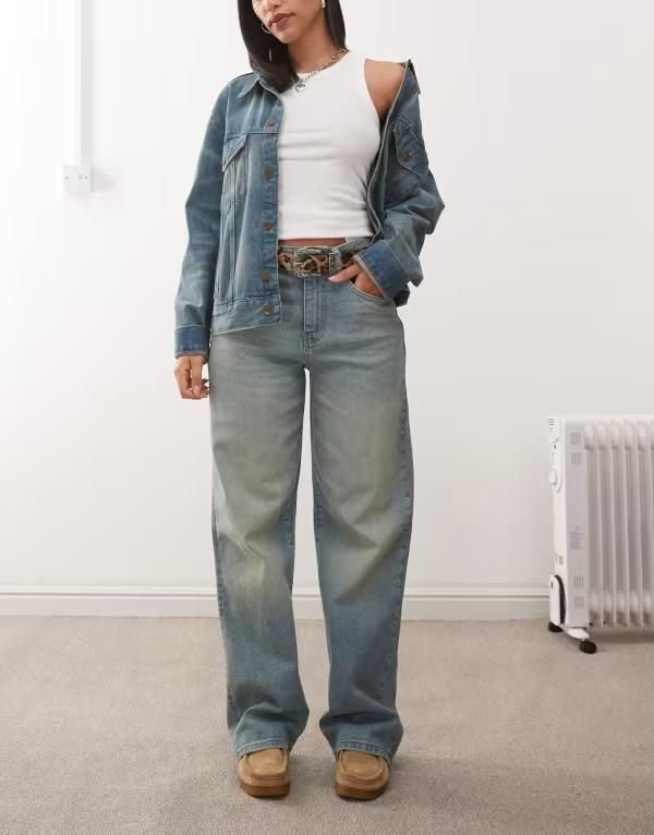 ノイジーメイ レディース ボトムス デニムパンツ ハイウエスト ジーンズ Noisy May Josie high waist baggy jeans tint Medium blue denim デニム