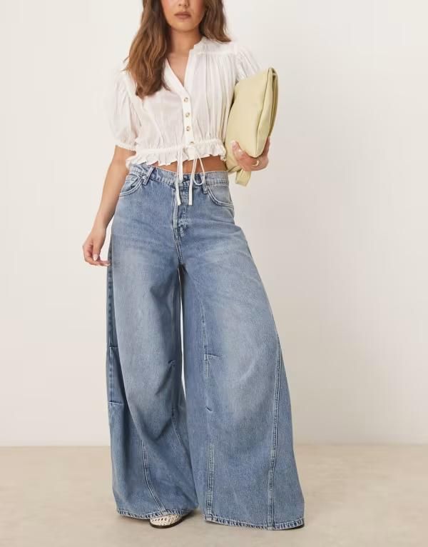 フリーピープル レディース ボトムス デニムパンツ ジーンズ Free People Westward relaxed jeans in washed BLUE ブルー