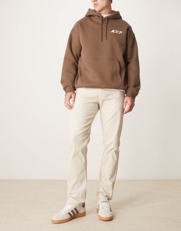 エイソス メンズ ボトムス カジュアルパンツ スリムフィット ASOS DESIGN slim fit chinos in stone STONE ストーン