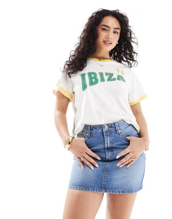 エイソス レディース ボトムス スカート ミニ ASOS DESIGN high waisted mini skirt in midwash MID BLUE ブルー