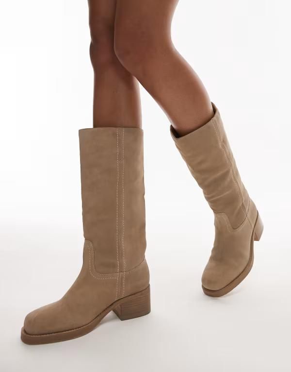 ブロンクス レディース シューズ ブーツ・レインブーツ スエード ブーツ Bronx Kyley western knee boots in oatmilk washed suede Oatmilk 58,080円