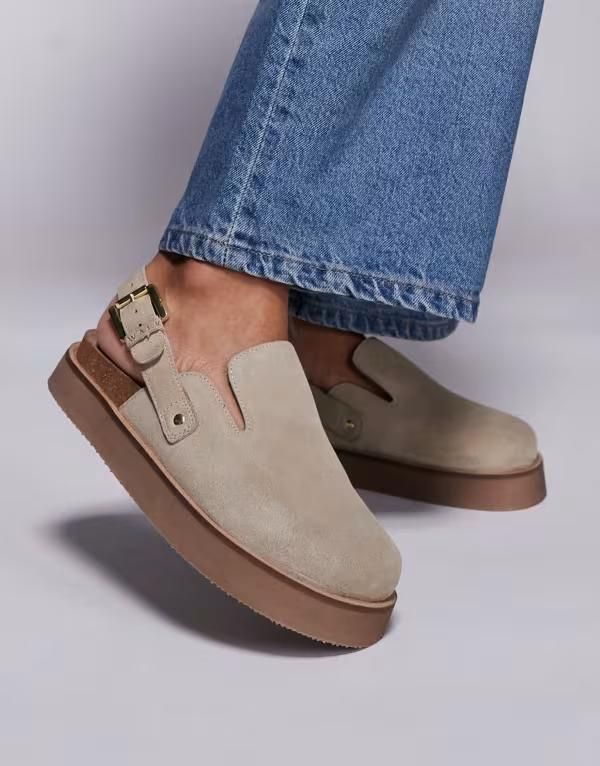 ウォークロンドン レディース シューズ サンダル スエード Walk London Barca clog mule in stone suede Stone ストーン