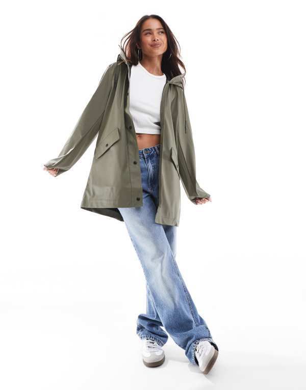 オンリー レディース アウター コート Only hooded rain coat Kalamata カーキ