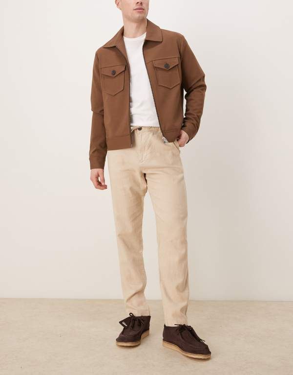 セレクテッドオム メンズ ボトムス カジュアルパンツ パンツ リネン Selected Homme linen blend slim tapered pants in cream Incense クリーム 16,265円