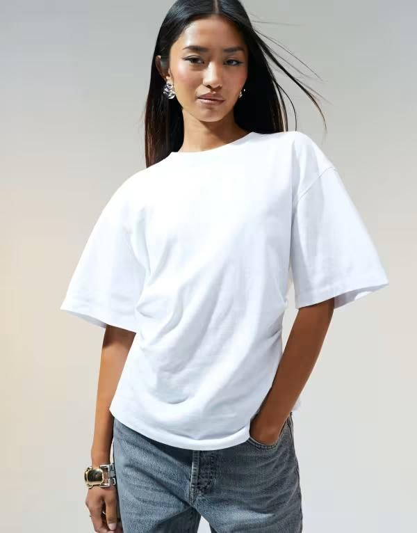 エイソス レディース トップス Tシャツ ASOS DESIGN corset waistshirt WHITE ホワイト