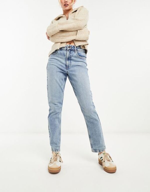 エイソス レディース ボトムス デニムパンツ ジーンズ ASOS DESIGN slim mom jeans in mid MID BLUE ブルー