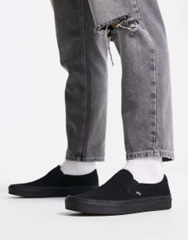 バンズ メンズ シューズ スニーカー Vans Classic SlipOn sneakers Black ブラック