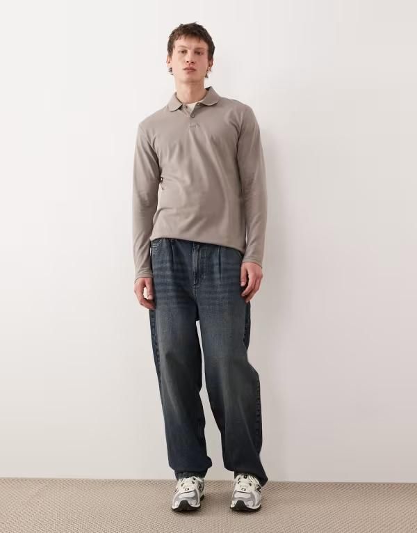 エイソス メンズ ボトムス デニムパンツ テーパードフィット ジーンズ ASOS DESIGN relaxed tapered fit jeans in dark wash Dark wash blue ブルー